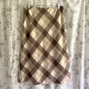 Virgin Wool and Mohair Plaid Skirt